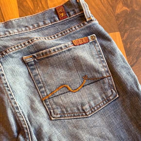 7 For All Mankind Women's Straight Leg Blue Jeans - Picture 9 of 11